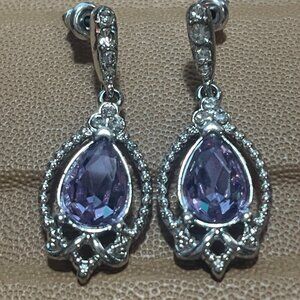 Avon Delicate Violet Earrings ~ New in Box